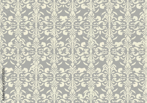 Classic ornamental damask wallpaper with seamless repeating elegance
