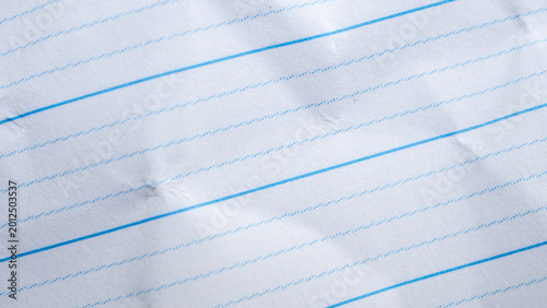 Bild auf Leinwand Blank crumpled lined notebook paper texture background
