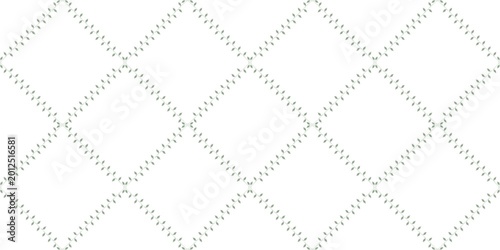 Quadro su tela Green leaf vine trellis pattern background, botanical diamond lattice vector illustration