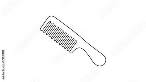 Bild auf Leinwand Sleek Hair Comb Vector Icon for Personal Grooming and Beauty Salon Design, Featuring an Editable Stroke for Customizable Line Weight and Minimalist Hand-Drawn Illustration Quality