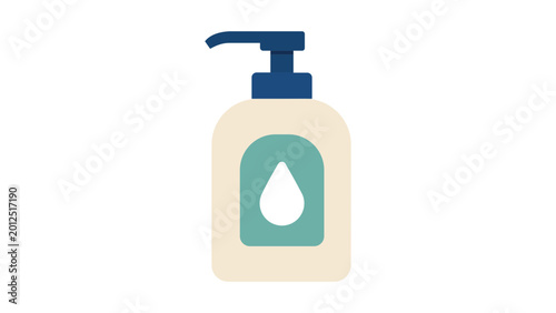 Fotografi Hand-drawn minimalist vector icon illustration of a lotion pump bottle for skincare or soap dispenser, clean scalable SVG outline design for beauty and hygiene concepts isolated on white