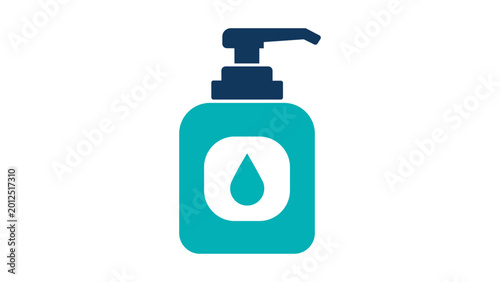 Minimalist liquid soap dispenser vector icon with editable stroke, hand-drawn bathroom pump bottle illustration for hygiene and skincare branding, clean line art scalable graphic design element.