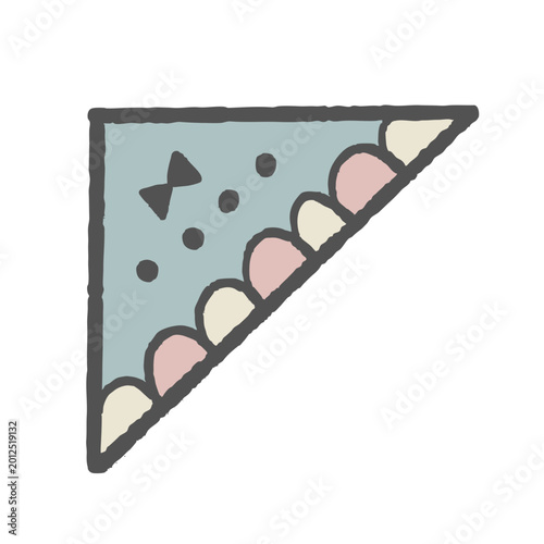 手描き風の三角フラッグイラスト ドット柄のかわいいガーランド装飾素材