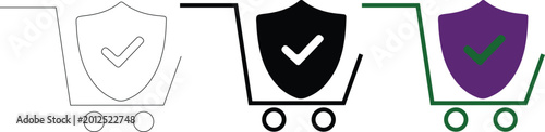 Social Proof Trust icon set. Verified shopping symbol. Secure ecommerce vector illustration. Customer confidence concept.
