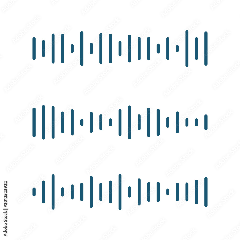 Obraz premium Modern Soundwave Icons Pack – Music and Audio Signal Symbols