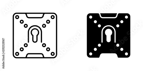 Schilderij op canvas TV Wall Mount Bracket Icon Set, Flat Panel Display Mount Plate, VESA Mount Hardw