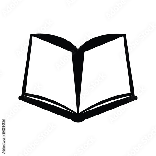 Stylized open book with blank pages, perfect for educational or literary themes