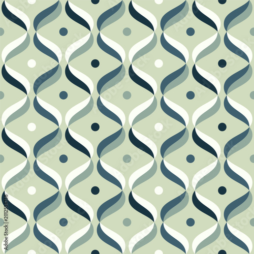 Konstfotografi Retro vibes of wavy ogee pattern, abstract seamless vector background