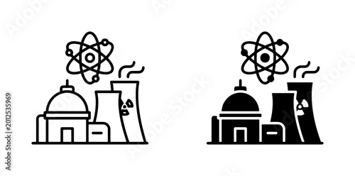 Canvastavla Nuclear Power Plant Icons, Atomic Energy Symbols, Clean Energy Concepts, Science
