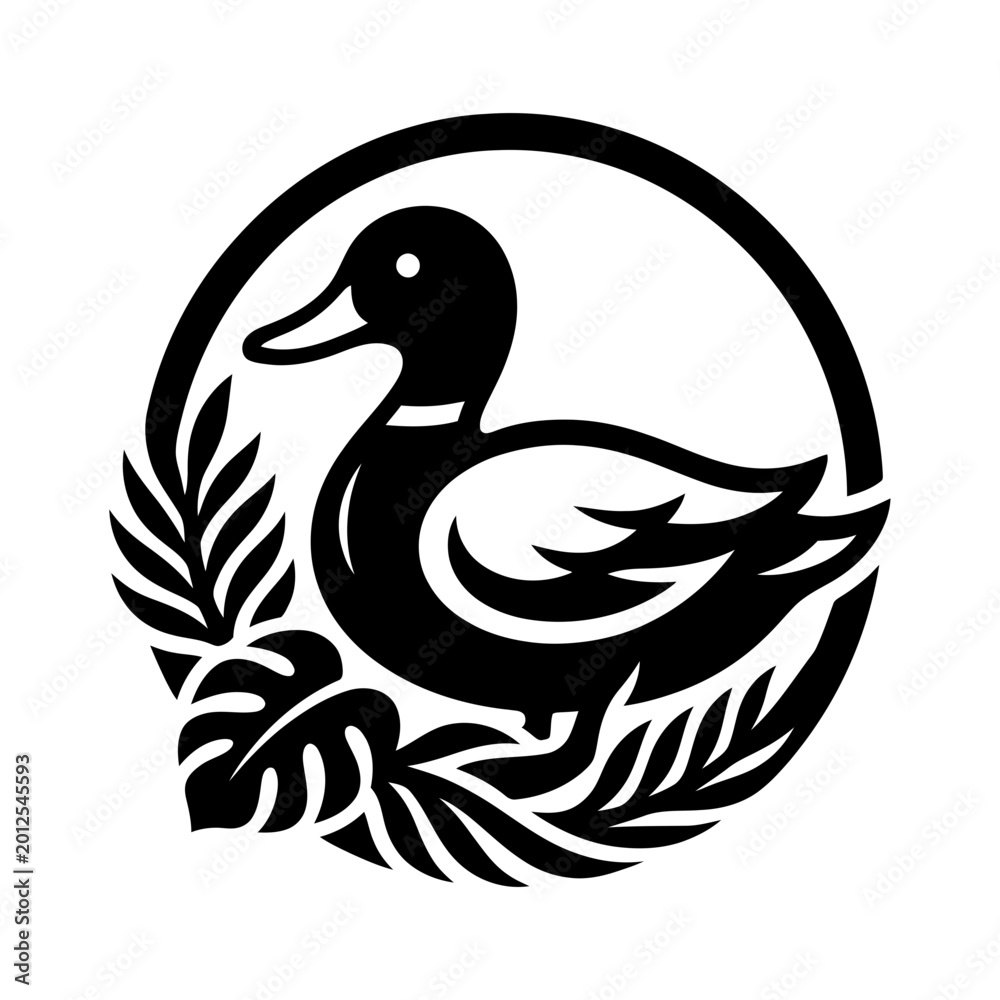 Fototapeta premium Duck hunter silhouette with flying waterfowl