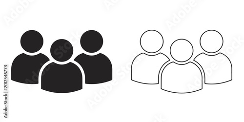 Photos Black and white group icons comparison