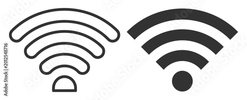 Photos Outline and solid wifi icons with wireless internet and network signal symbols f