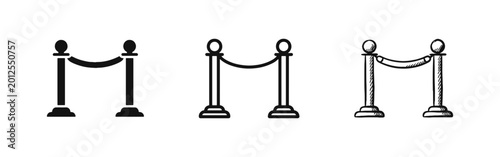 Foto VIP Entrance Velvet Rope Stanchions Crowd Control Icon