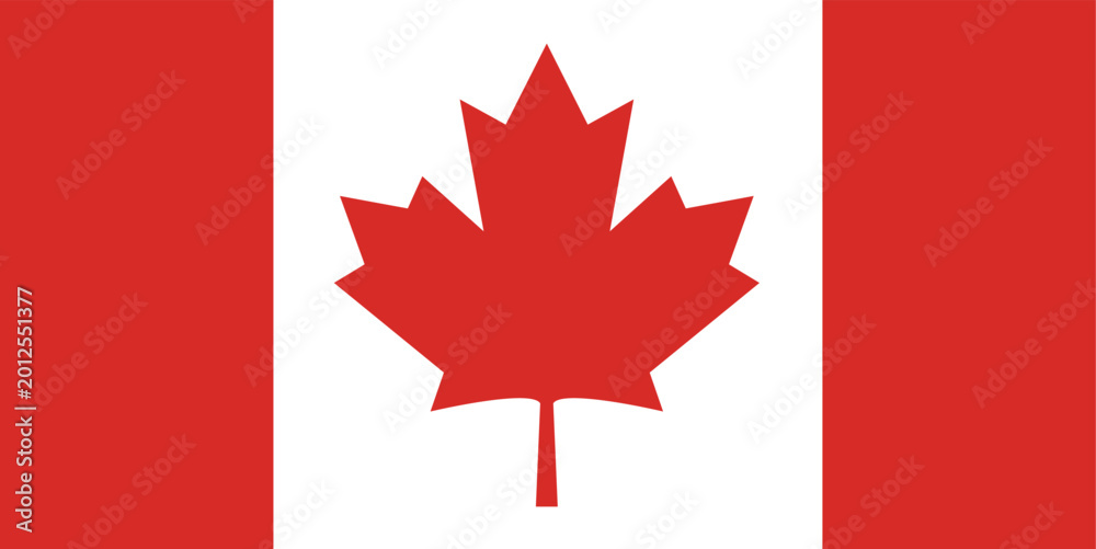 Obraz premium A realistic 3d illustration of the national flag of Canada with a red maple leaf waving in the wind as a symbol of country