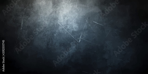 A dark blue grunge concrete wall texture with an aged vintage design featuring subtle smoke and gray fog patterns on a blank textured surface backdrop