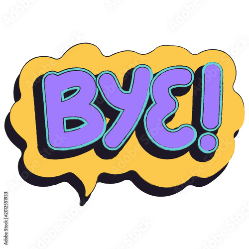 Фотография Vector speech bubble with BYE! lettering in comic pop art style