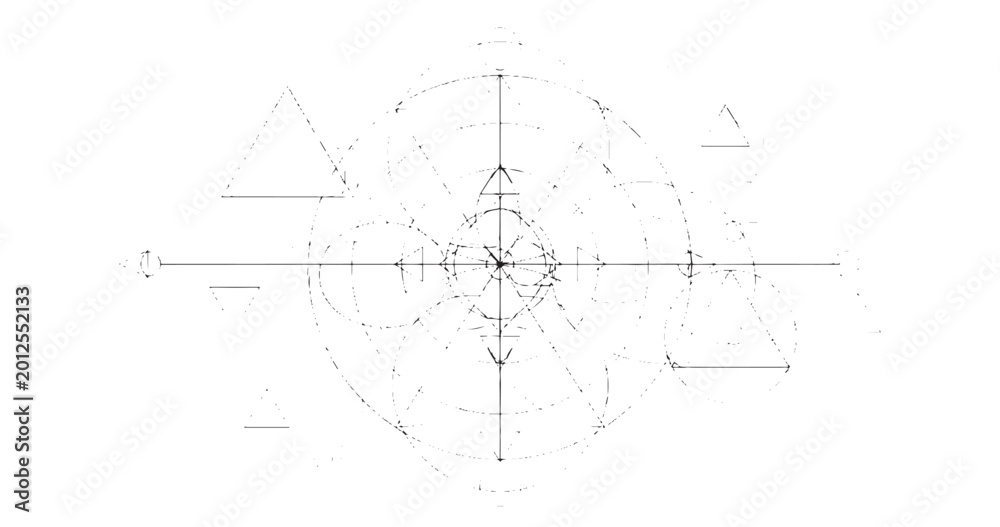 Obraz premium Sacred Geometry Abstract Pattern Line Art Illustration Spiritual Design