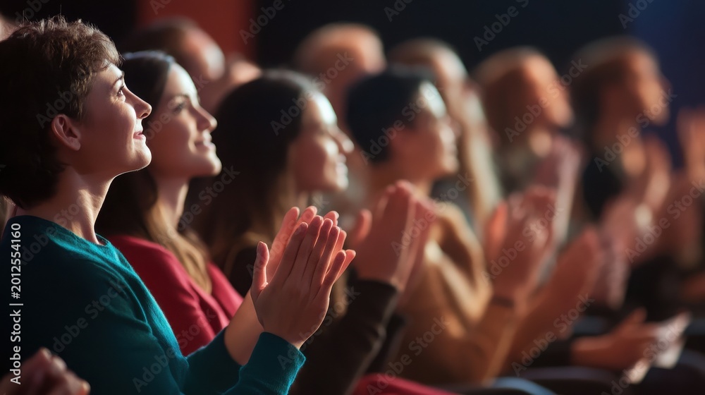 Fototapeta premium Audience applauding at a conference