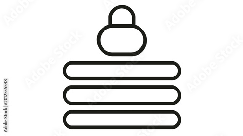 Tableau sur toile Encryption Layer Vector Icon Illustration: A stack of three horizontal lines representing data layers with a secure padlock on top, symbolizing cloud security, devops, and database protection