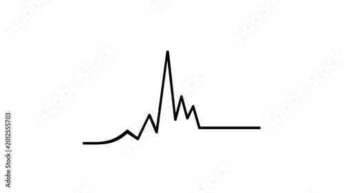 Foto Minimalist Vector Illustration of a Latency Graph with a Jagged Peak Representing Network Delay or Performance Spike, Clean Line Art Icon for DevOps, Cloud Computing, and Tech Monitoring