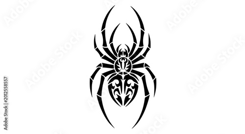 Tableau sur toile Black Tribal Spider Tattoo Design