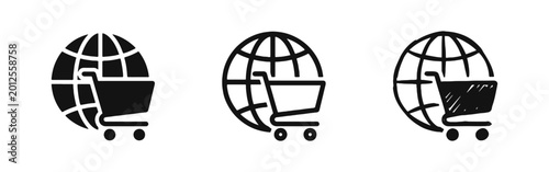Global E-commerce and International Trade Icons