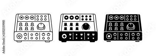 Canvastavla Audio Interface Vector Icons, Music Production Equipment Set, Sound Recording Ge