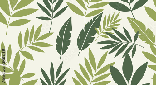 Canvastavla Collection of various green leaf shapes.