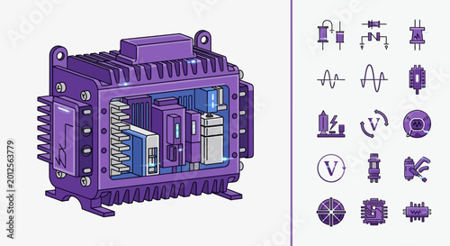 Purple Electronic Device Circuit Board.