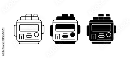 Canvastavla Three styles of walkie-talkie icons, communication devices, portable radio, two-