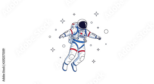 Astronaut Floating in Space with Stars