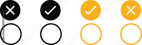 simple icon vector of tick and cross symbol. Yes, no, Correct, Wrong