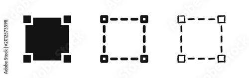 Canvastavla Selection Tool and Bounding Box Icon Set in Three Different Styles