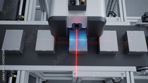 Automated conveyor belt scanning packages with industrial laser sensors