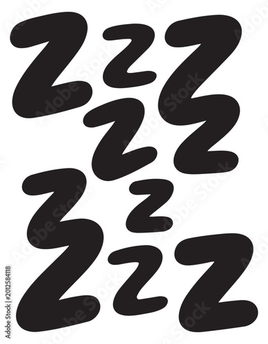 Tableau sur toile Black letter z shapes for sleeping sign and snooze symbol