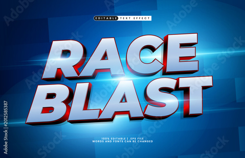 Race Blast Editable Text Effect - Fast Speed Typography for Racing and Sport Design