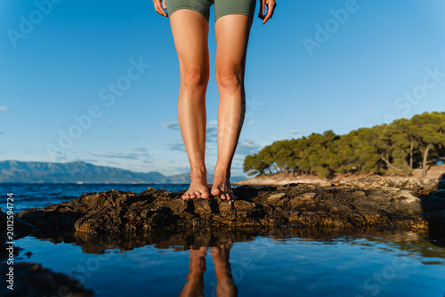 Obraz na plátně Yoga woman outdoors