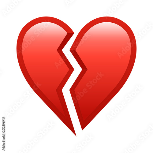 Fotografie Broken heart icon, vector illustration, isolated on transparent background