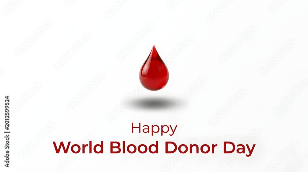 Fototapeta premium World blood donor day greeting with red blood drop