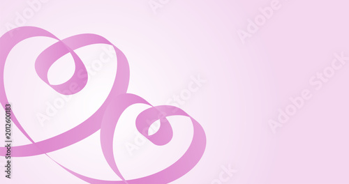 pink hearts ribbons on Empty background for Love Poster