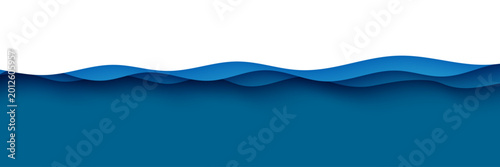 Billede på lærred Deep horizontal waves rift cut out ocean floor