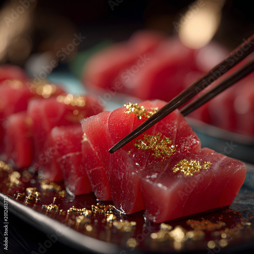 Luxury bluefin tuna sashimi