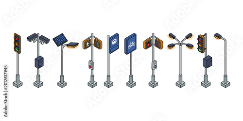 Pixel Art Street Lights