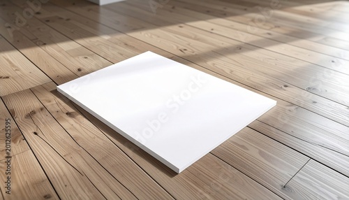 Blank Canvas on Wood Floor.