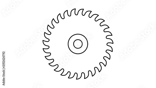 Fotografía Industrial circular saw blade illustration featuring an editable stroke