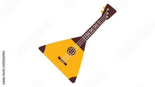 Bild auf Leinwand Russian balalaika vector icon, traditional three-stringed folk musical instrument illustration, hand-traced minimalist design, scalable triangular string instrument graphic for music culture projects