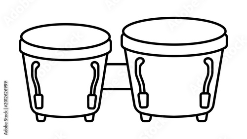 Photos Paired Afro-Cuban bongo drums with adjustable outline stroke — a hand-traced per