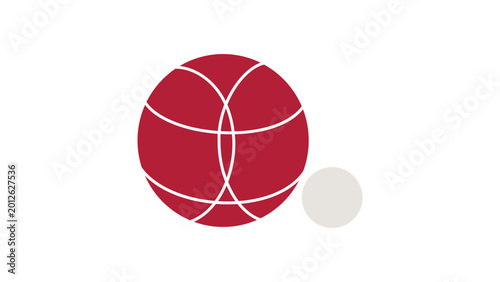 Fotografía Bocce ball set vector icon illustration, competitive lawn game equipment hand-drawn minimalist outline, scalable sports graphic for outdoor recreation and traditional boules tournament design