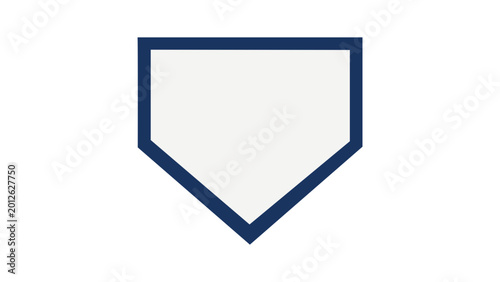 Foto Professional baseball home plate vector icon with clean lines and minimalist design, ideal for sports tournament logos, diamond game graphics, and athletic league branding illustrations