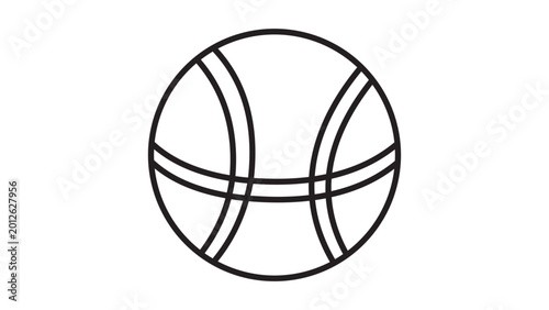 Cuadro en lienzo Clean minimalist vector icon illustration of a petanque boule for traditional bocce games, featuring an editable stroke and adjustable line weight for customizable professional sport design